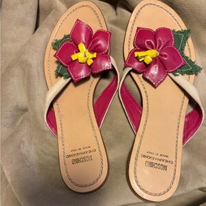 Moschino Pink and Yellow Floral Sandals